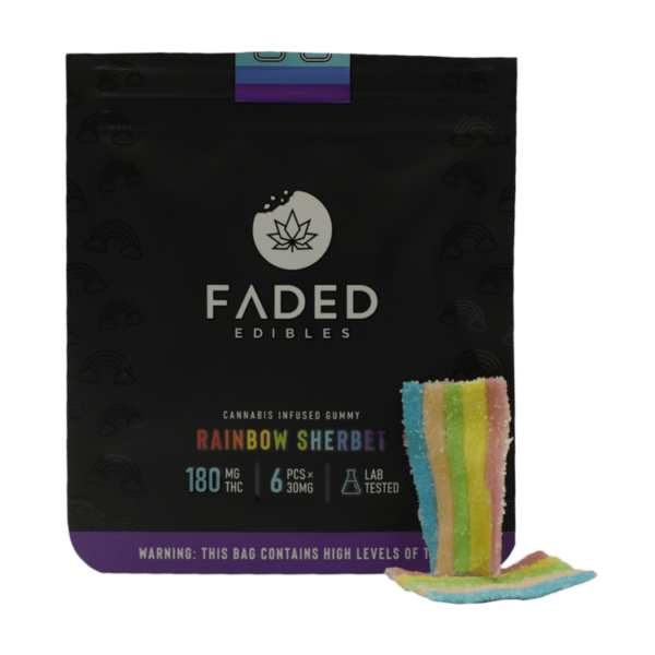 Faded Edibles – Rainbow Sherbet – 180mg | MMJDirect Canada