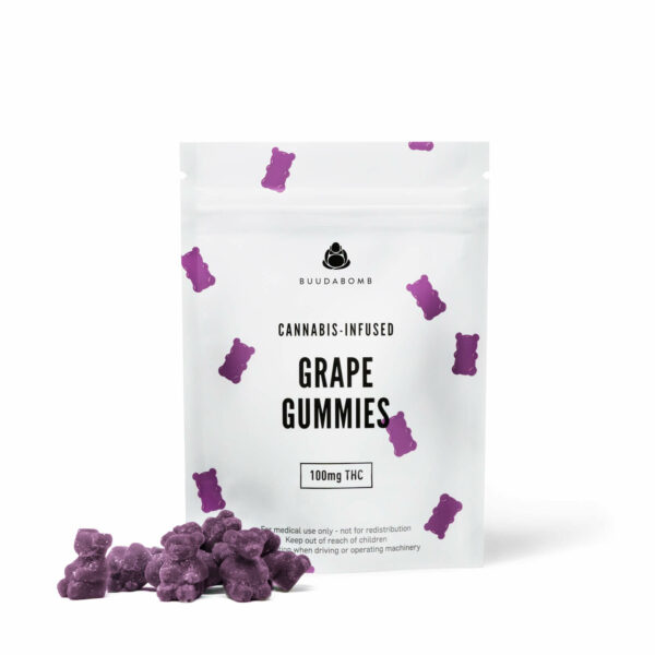 Buudabomb – Grape Gummies 100mg THC | MMJDirect Canada