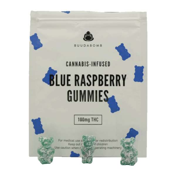 Buudabomb – Blue Raspberry Gummies – 100mg | MMJDirect Canada