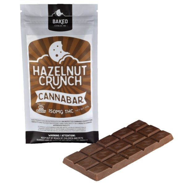 Baked Edibles – Chocolate Bar – Hazelnut Crunch 150mg THC | MMJDirect Canada