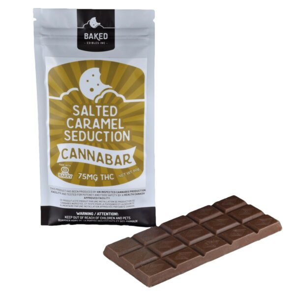 Baked Edibles – Chocolate Bar – Salted Caramel Seduction 75mg THC | MMJDirect Canada