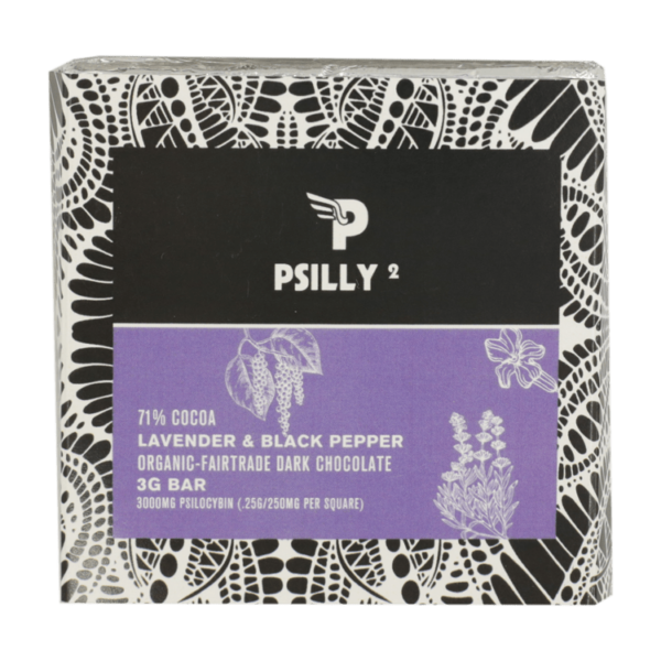 Psilly – Dark Chocolate Bar – Lavender & Black Pepper | MMJDirect Canada