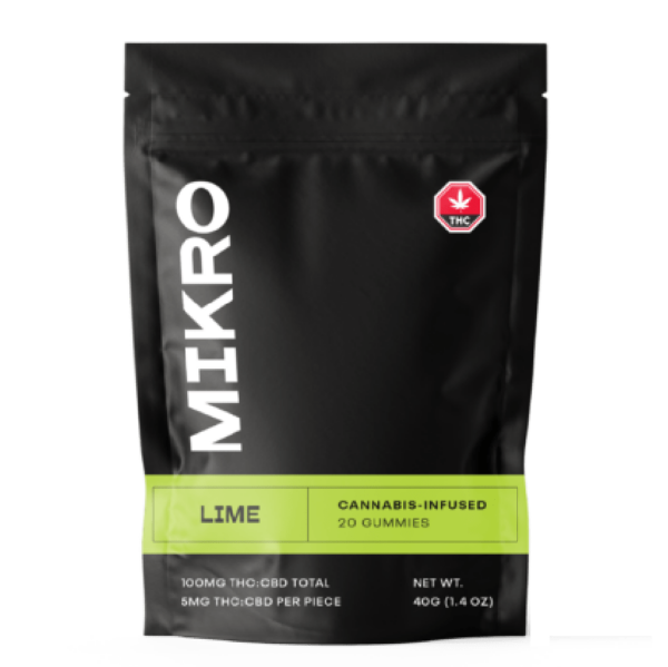 Mikro – 1:1 THC/CBD Gummies – 100mg – Lime | MMJDirect Canada