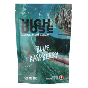 High Dose – cannabis Infused Gummies – Blue Raspberry – 1000mg/1500mg | MMJDirect Canada