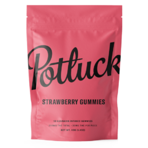 Potluck Extracts – Strawberry Gummies – 200mg THC | MMJDirect Canada