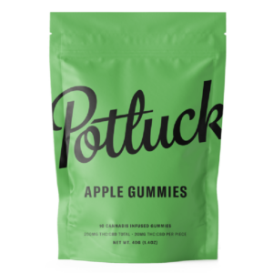 Potluck Extracts – Apple Gummies (1:1) – 100mg THC / 100mg CBD | MMJDirect Canada