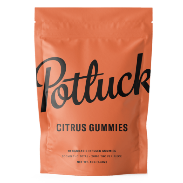 Potluck Extracts – Citrus Gummies – 200mg THC | MMJDirect Canada