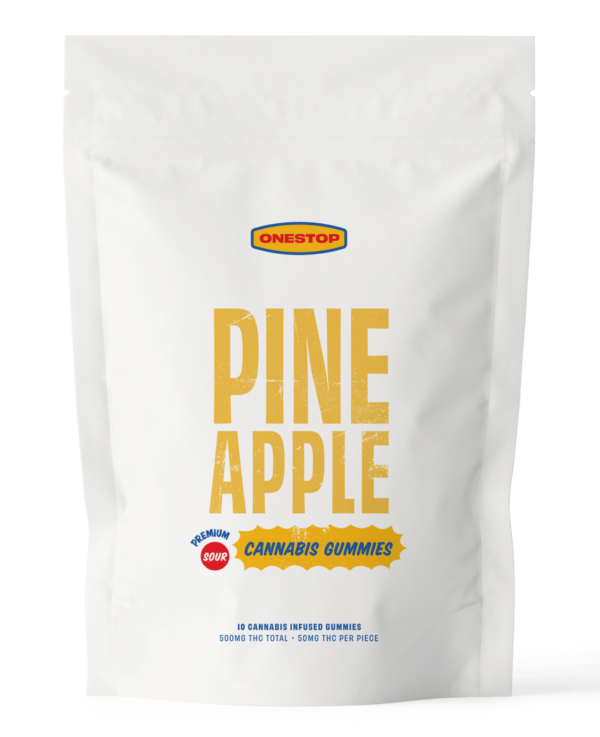 OneStop – Sour Pineapple THC Gummies 500mg | MMJDirect Canada